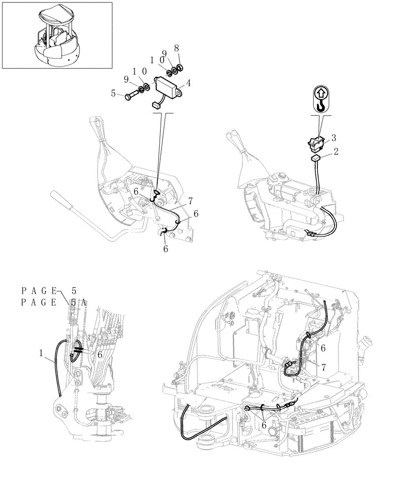 Схема запчастей Case CX31B - (5.0088[07]) - ELECTRIC SYSTEM CHASSIS UPPER (SAFETY VALVE) - 747936070, 747936080 (55) - ELECTRICAL SYSTEMS