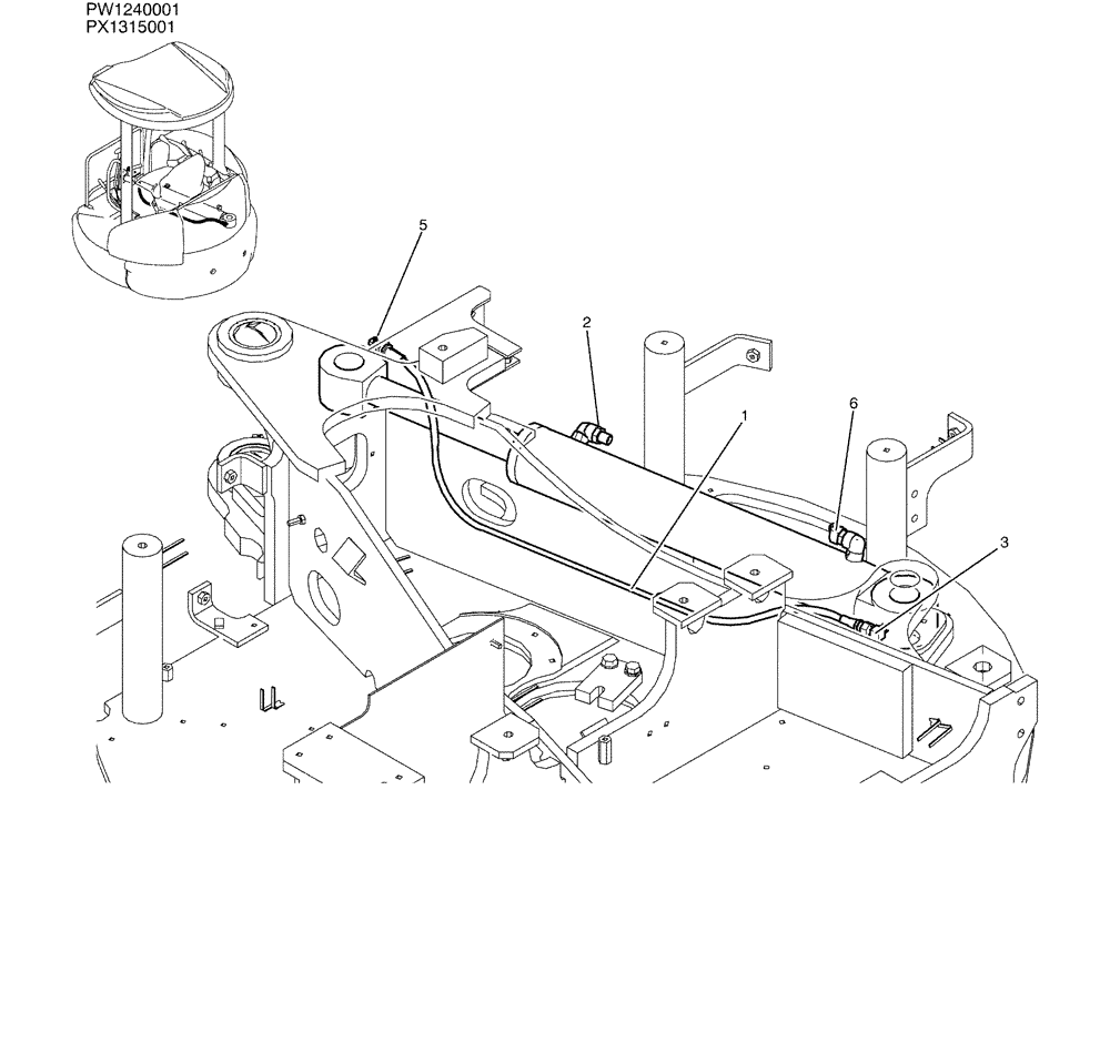 Схема запчастей Case CX36B - (01-018) - HYD LINES, CYLINDER (SWING) (35) - HYDRAULIC SYSTEMS