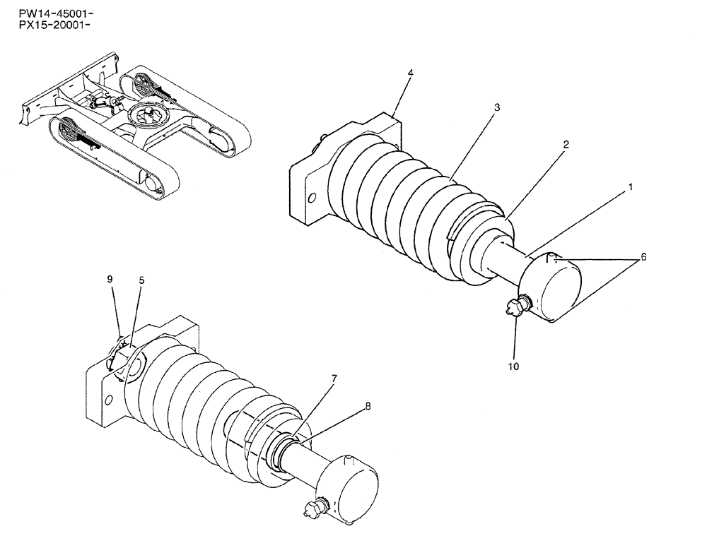 Схема запчастей Case CX31B - (02-006) - IDLER ADJUST ASSY (39) - FRAMES AND BALLASTING