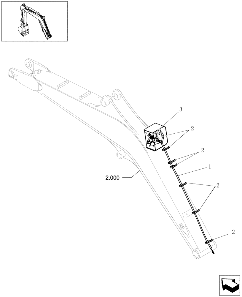 Схема запчастей Case CX31B - (1.220[05]) - ELECTRIC SYSTEM - WORKING LIGHT (BOOM) (55) - ELECTRICAL SYSTEMS