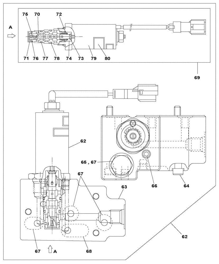 Схема запчастей Case CX210C LR - (35.350.07) - HIGH PRESSURE PUMP - SOLENOID VALVE - WITH AUXILIARY HYDRAULICS (35) - HYDRAULIC SYSTEMS