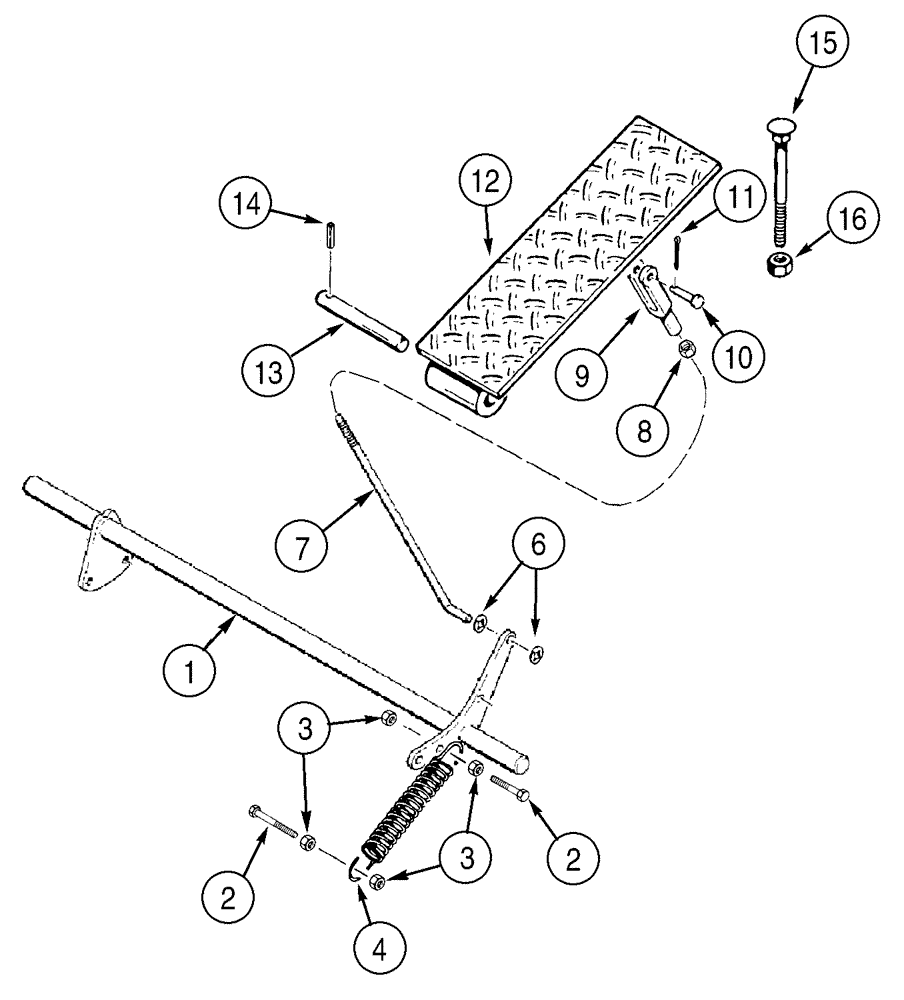 Схема запчастей Case 850H - (03-03) - CONTROLS, THROTTLE - PEDAL, ACCELERATOR, MODELS WITHOUT DECELERATOR (03) - FUEL SYSTEM