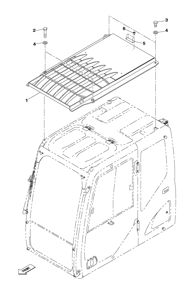 Схема запчастей Case CX210C LR - (90.150.04) - CAB GUARD (90) - PLATFORM, CAB, BODYWORK AND DECALS