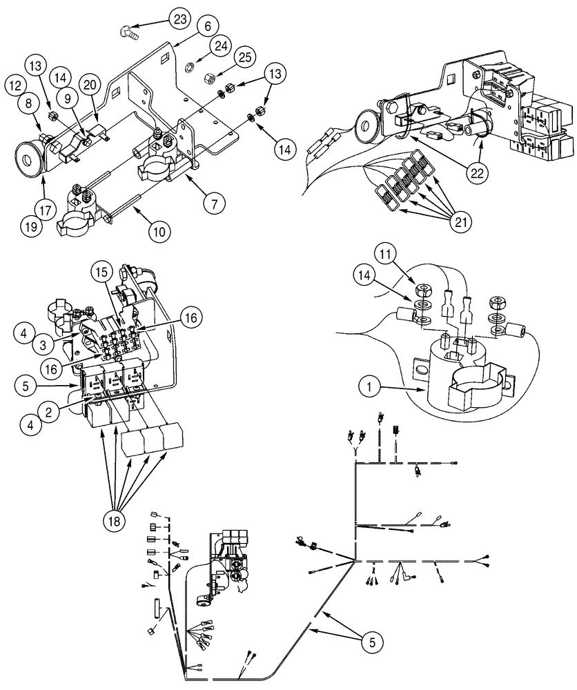 Схема запчастей Case 1150H - (04-08) - FUSE AND RELAY - MOUNTING (04) - ELECTRICAL SYSTEMS