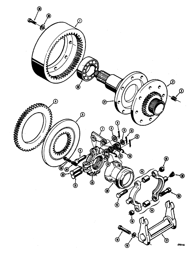 Схема запчастей Case 300 - (190) - DRIVE SHAFT CLUTCH, SWEED WINCH (18) - ATTACHMENT ACCESSORIES