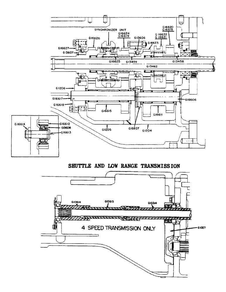 Схема запчастей Case 320 - (066) - SHUTTLE AND LOW RANGE TRANSMISSION (06) - POWER TRAIN