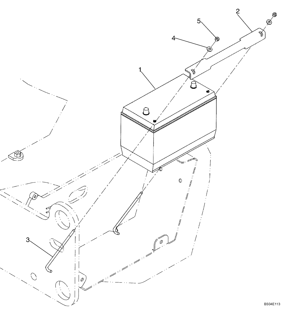 Схема запчастей Case 521D - (04-21) - BATTERY MOUNTING (04) - ELECTRICAL SYSTEMS