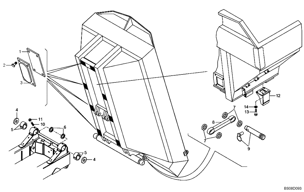 Схема запчастей Case 340B - (72A00020720[001]) - GUIDE / CONNECTING ROD, DUMP BODY (87552133 REV B) (19) - OPTIONS