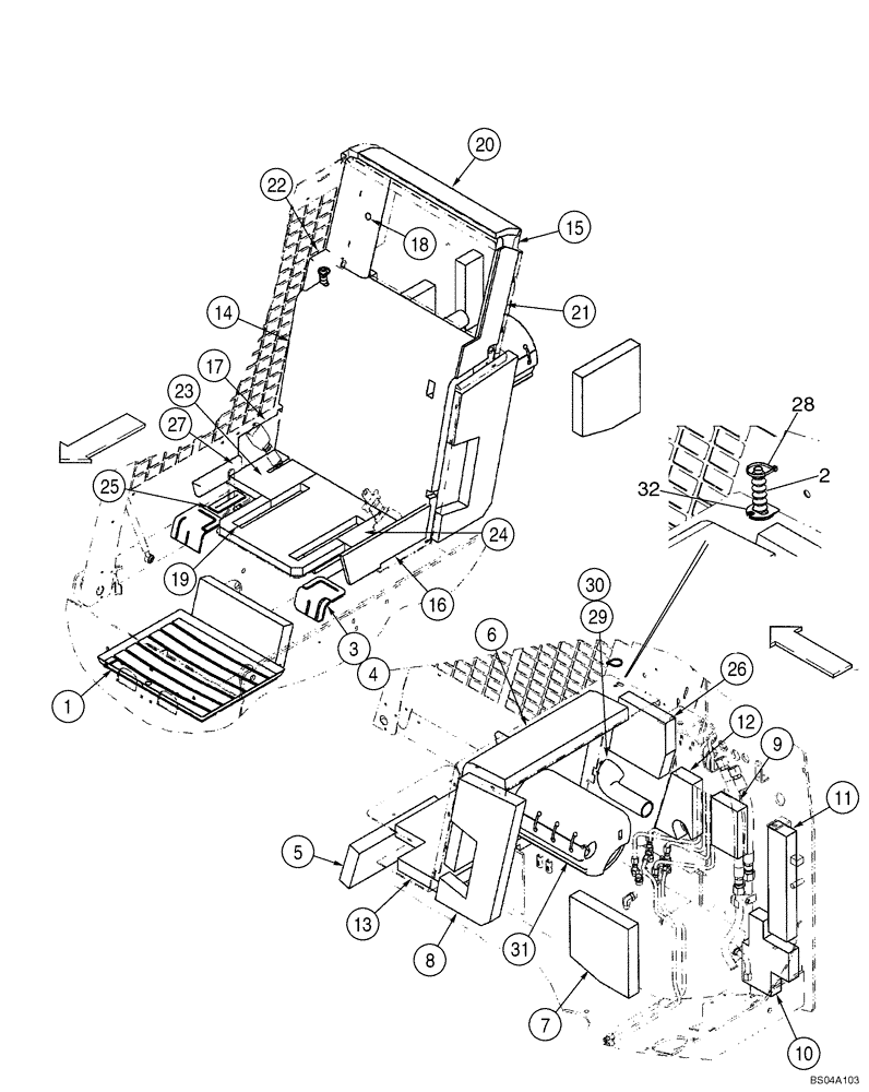 Схема запчастей Case 60XT - (09-21) - NOISE CONTROL (EUROPE) (09) - CHASSIS