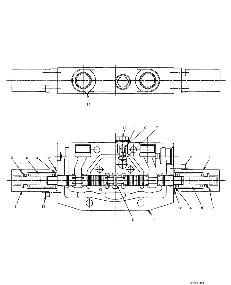 Схема запчастей Case CX50B - (07-002) - VALVE ASSY, CONTROL (DOZER) (PH30V00063F1) ELECTRICAL AND HYDRAULIC COMPONENTS