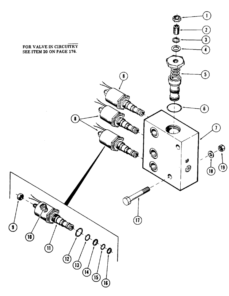 Схема запчастей Case 40 - (246) - SOLENOID MONOBLOCK VALVE, (USED ON UNITS WITH PIN 6270855 AND AFTER) (35) - HYDRAULIC SYSTEMS