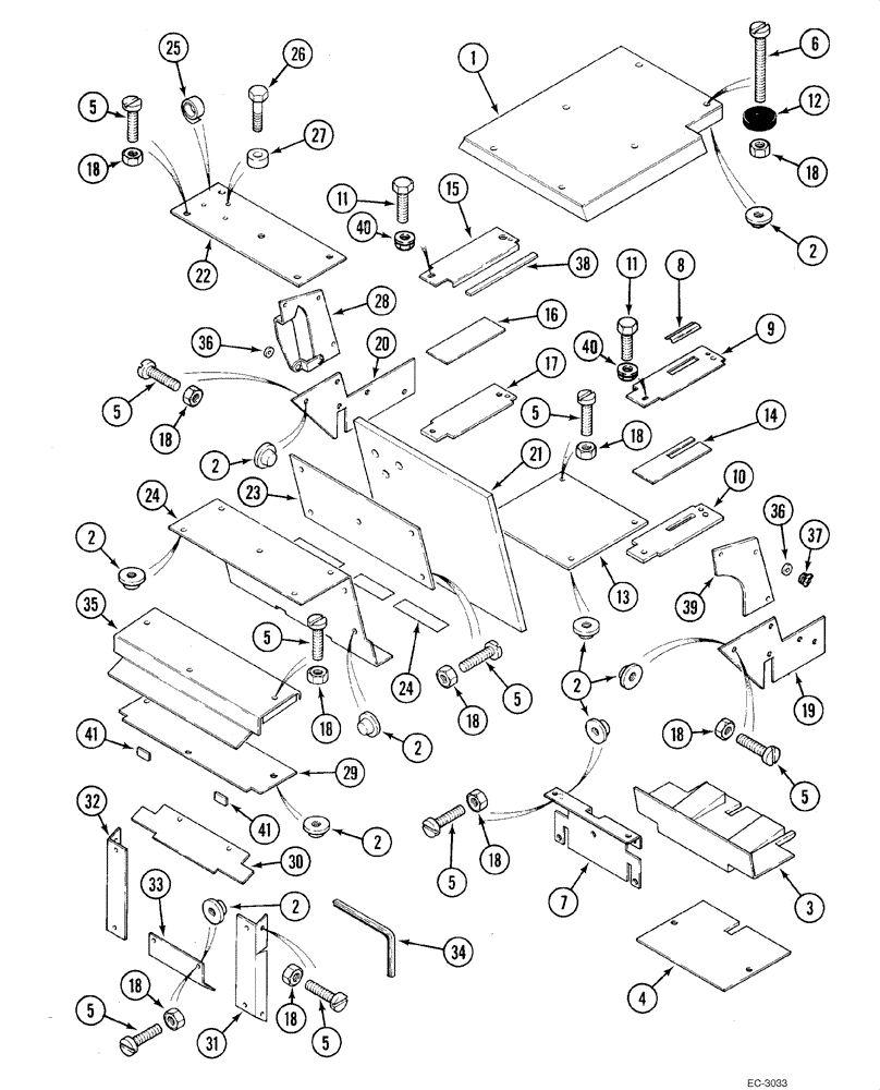 Схема запчастей Case 1840 - (09-29) - NOISE KIT (EUROPE, - JAF0098065) (09) - CHASSIS/ATTACHMENTS