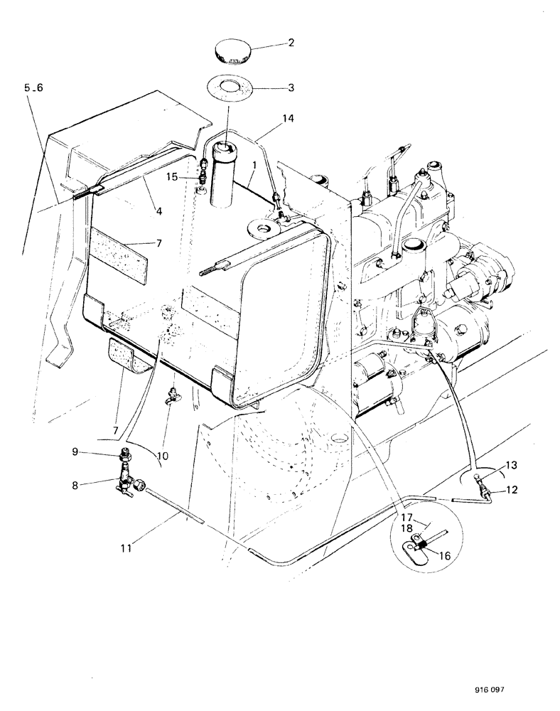 Схема запчастей Case 580F - (054) - FUEL TANK AND FUEL LINES (10) - ENGINE