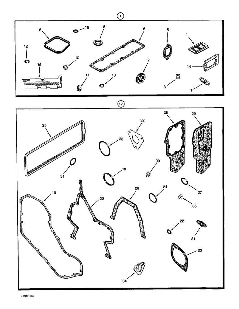 Схема запчастей Case 9010 - (2-44) - ENGINE GASKET KITS, 4T-390 ENGINE, VALVE GRIND (02) - ENGINE