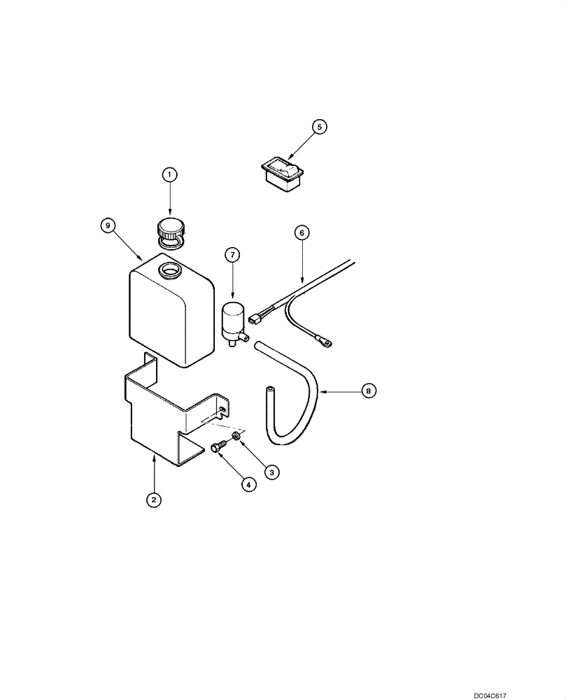 Схема запчастей Case 845 - (09.52[00]) - RESERVOIR - ASSEMBLY - OPTIONAL (09) - CHASSIS