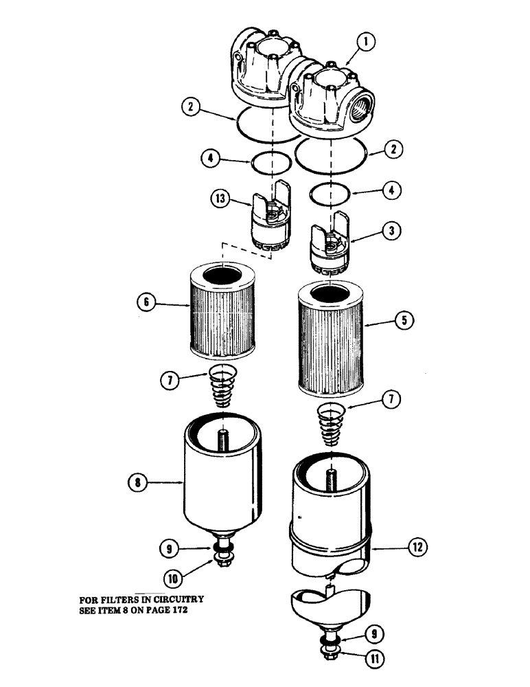 Схема запчастей Case 40 - (226) - HYDRAULIC OIL FILTER, (USED ON UNITS WITH PIN 6270901 AND AFTER) (35) - HYDRAULIC SYSTEMS