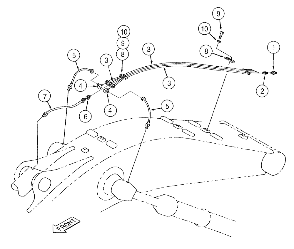 Схема запчастей Case 9050B - (9-108) - BOOM LUBRICATION LINES, P.I.N. EAC0501270 AND AFTER (09) - CHASSIS/ATTACHMENTS