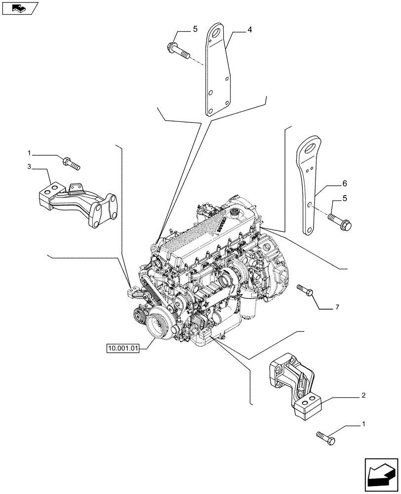 Схема запчастей Case F2CE9684P E024 - (10.012.04) - HOOKS - ENGINE (504129590 - 504354734) (10) - ENGINE