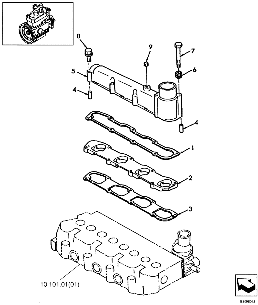 Схема запчастей Case SR150 - (10.254.04) - INTAKE MANIFOLD (10) - ENGINE