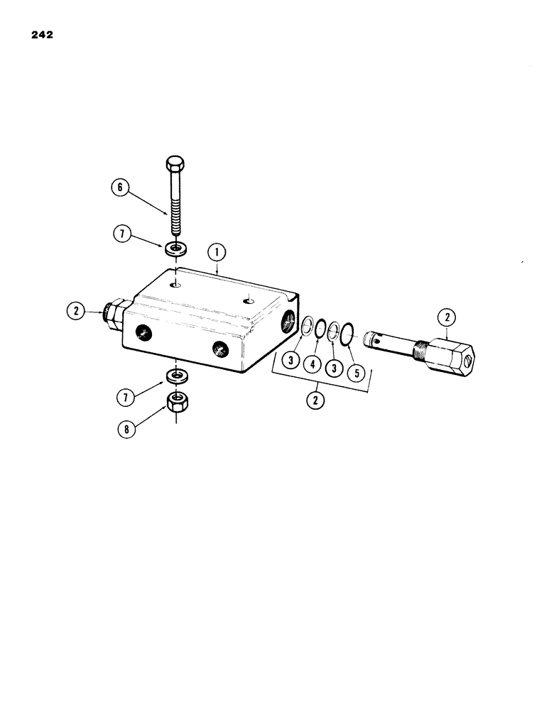 Схема запчастей Case 980B - (242) - SWING INLINE RELIEF VALVE (07) - HYDRAULIC SYSTEM