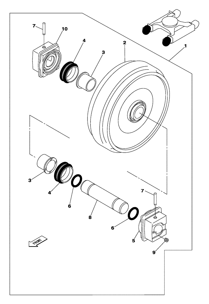 Схема запчастей Case CX210C LC - (48.130.01) - GUIDE PULLEY (48) - TRACKS & TRACK SUSPENSION