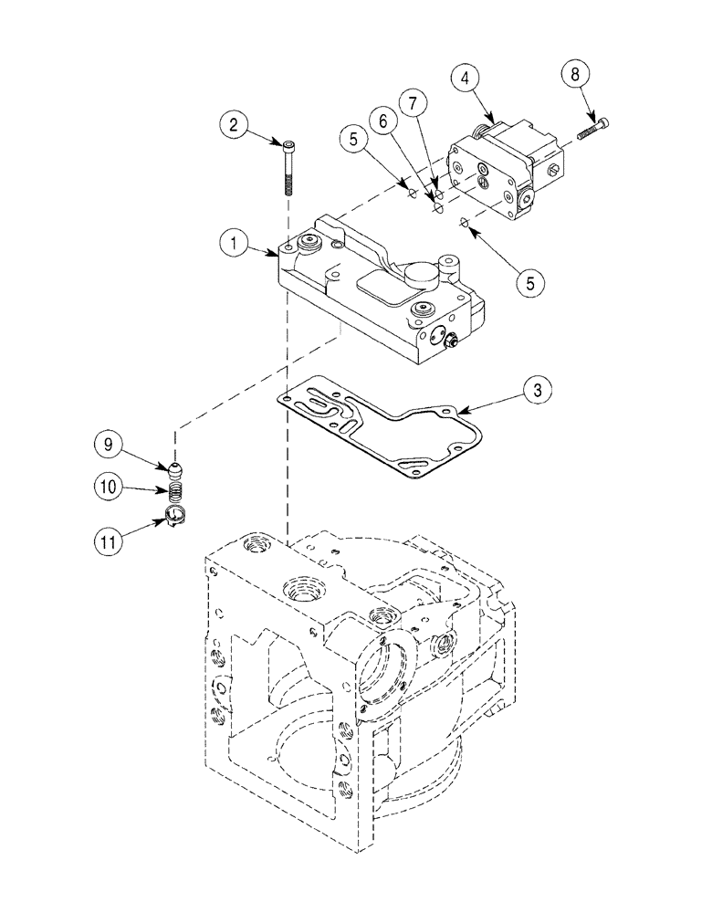 Схема запчастей Case 6030 - (06-03) - PUMPS, FRONT AND REAR HYDROSTATIC ELECTRIC DISPLACEMENT CONTROL (06) - POWER TRAIN