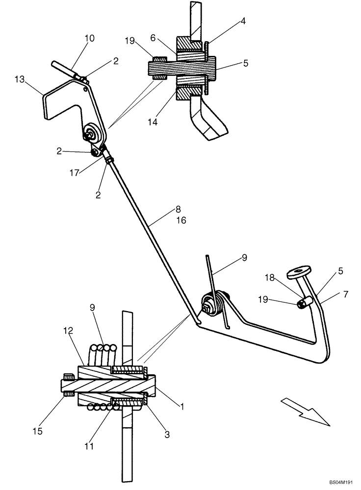 Схема запчастей Case 420CT - (03-02A) - CONTROLS - THROTTLE, FOOT (03) - FUEL SYSTEM