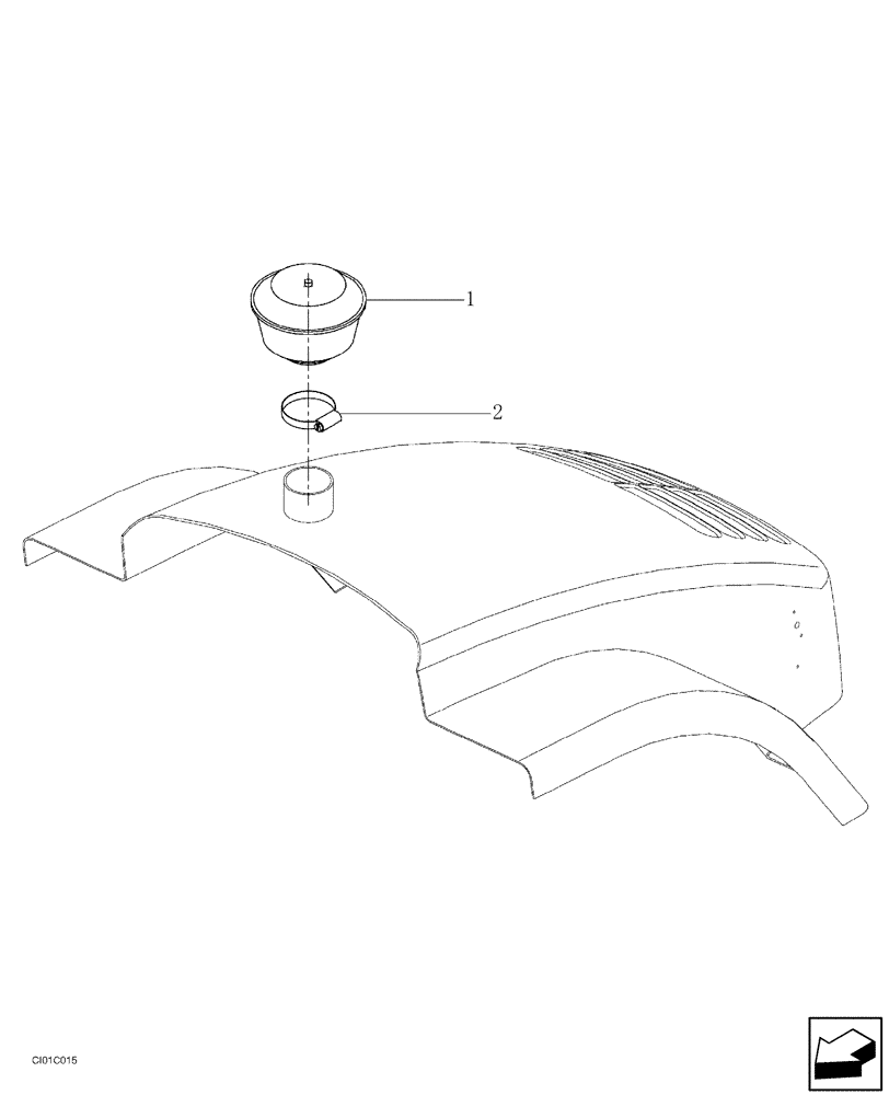 Схема запчастей Case SV216 - (02-007-00[01]) - ENGINE - AIR FILTRATION (GROUP 190) (ND103113) (02) - ENGINE