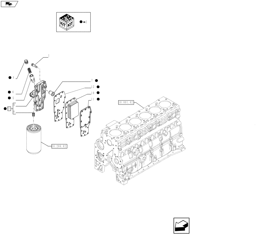 Схема запчастей Case 721F - (10.408.01) - HEAT EXCHANGER - ENGINE (504096820) (10) - ENGINE