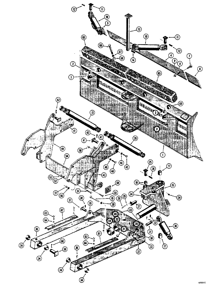 Схема запчастей Case 310G - (180) - POWER ANGLE - TILT DOZER (05) - UPPERSTRUCTURE CHASSIS