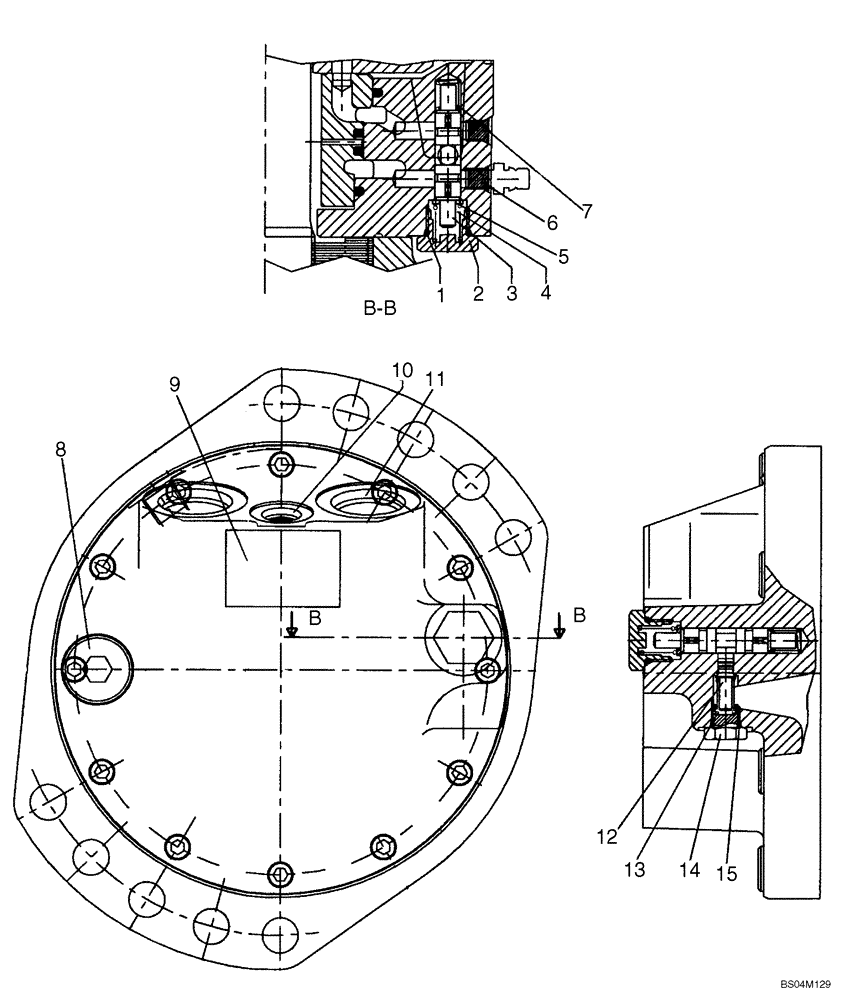 Схема запчастей Case 410 - (06-16A) - MOTOR ASSY - REXROTH (06) - POWER TRAIN