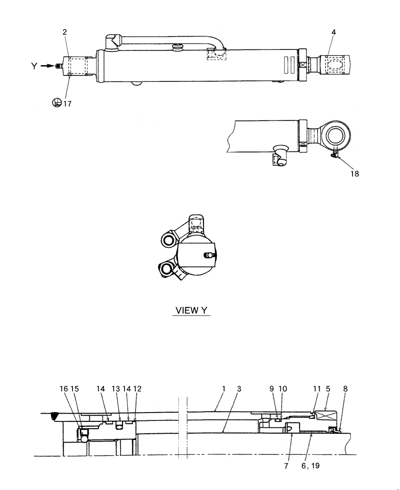 Схема запчастей Case CX27B - (HC700-01[1]) - CYLINDER BUCKET (35) - HYDRAULIC SYSTEMS