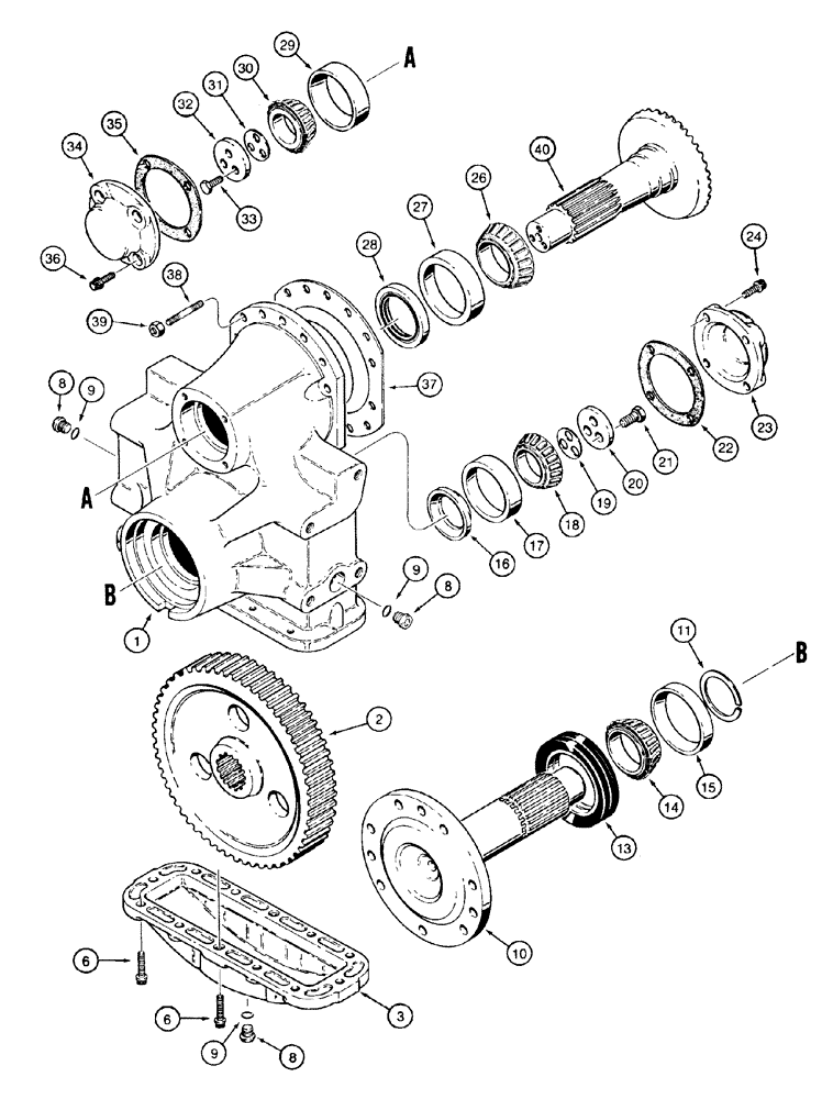 Схема запчастей Case 550H - (6-08) - TRANSMISSION, FINAL DRIVE, 1346 MM (53 INCH) GAUGE LONG TRACK (LT) MODEL (06) - POWER TRAIN