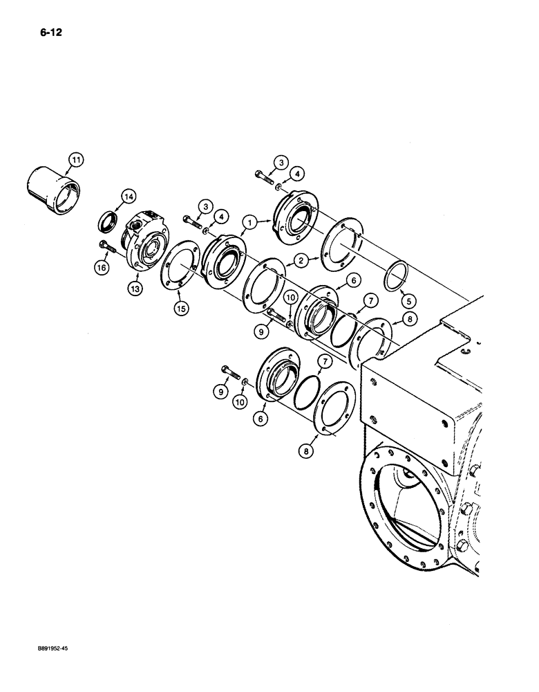 Схема запчастей Case 650 - (6-12) - TRANSMISSION REAR COVERS (06) - POWER TRAIN