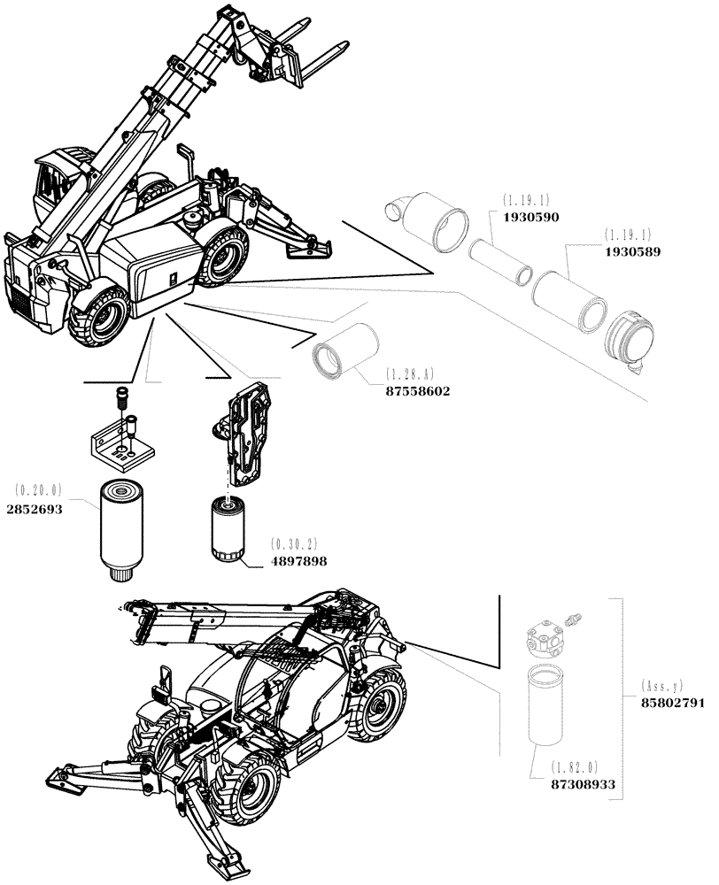 Схема запчастей Case TX842 - (0 - FILTERS[00]) - MAINTENANCE PARTS (05) - SERVICE & MAINTENANCE