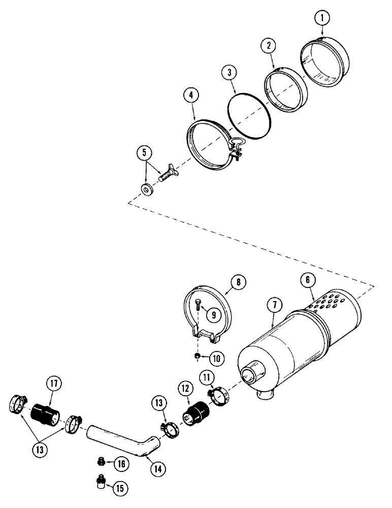 Схема запчастей Case 980 - (064) - AIR CLEANER AND RELATED PARTS (01) - ENGINE