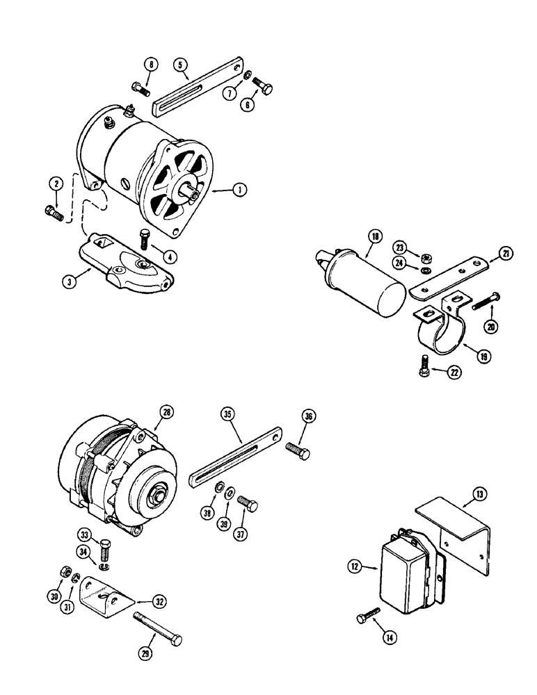 Схема запчастей Case 480CK - (063E) - ELECTRICAL MOUNTING PARTS AND HARDWARE, (148B) SPARK IGNITION ENGINE 