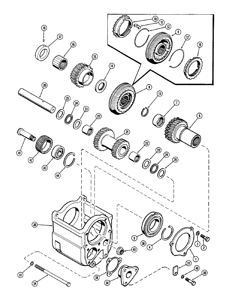 Схема запчастей Case 580B - (180) - SHUTTLE GEAR BOX, MECHANICAL SHUTTLE (06) - POWER TRAIN