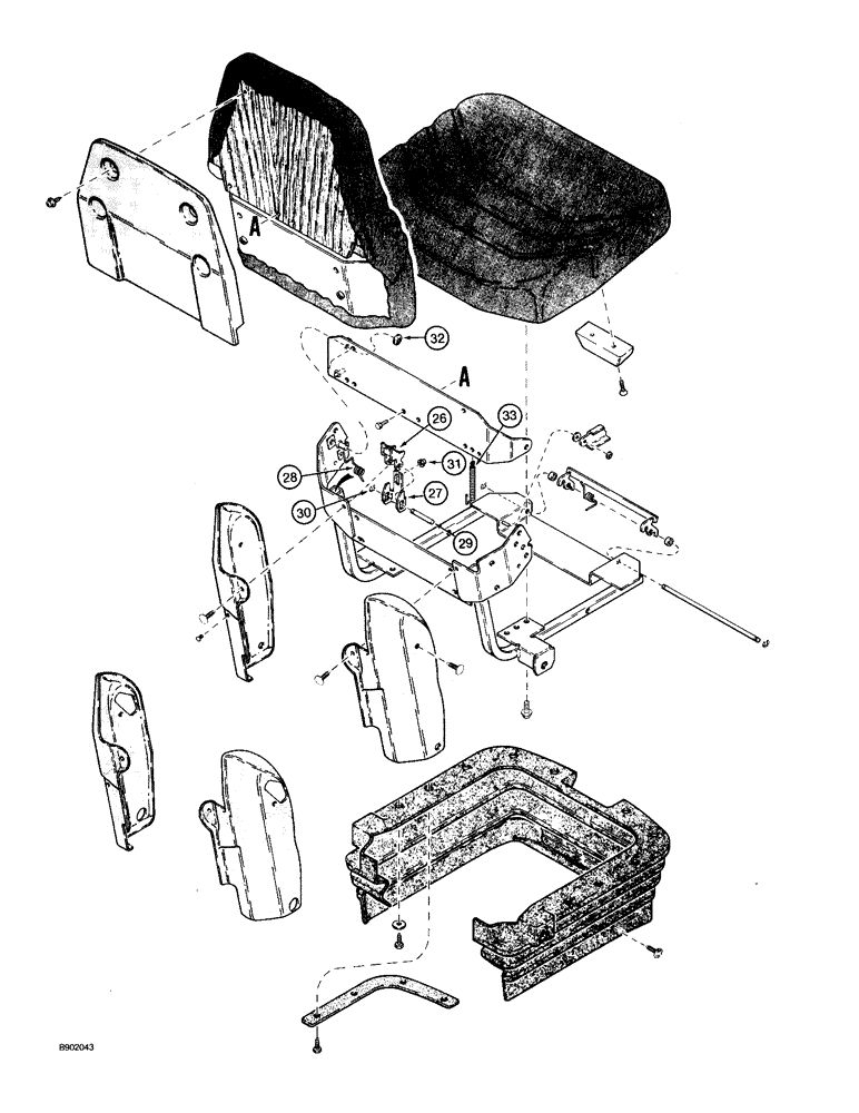 Схема запчастей Case 590 - (9-094) - SUSPENSION SEAT ASSEMBLIES (CONT) (09) - CHASSIS/ATTACHMENTS