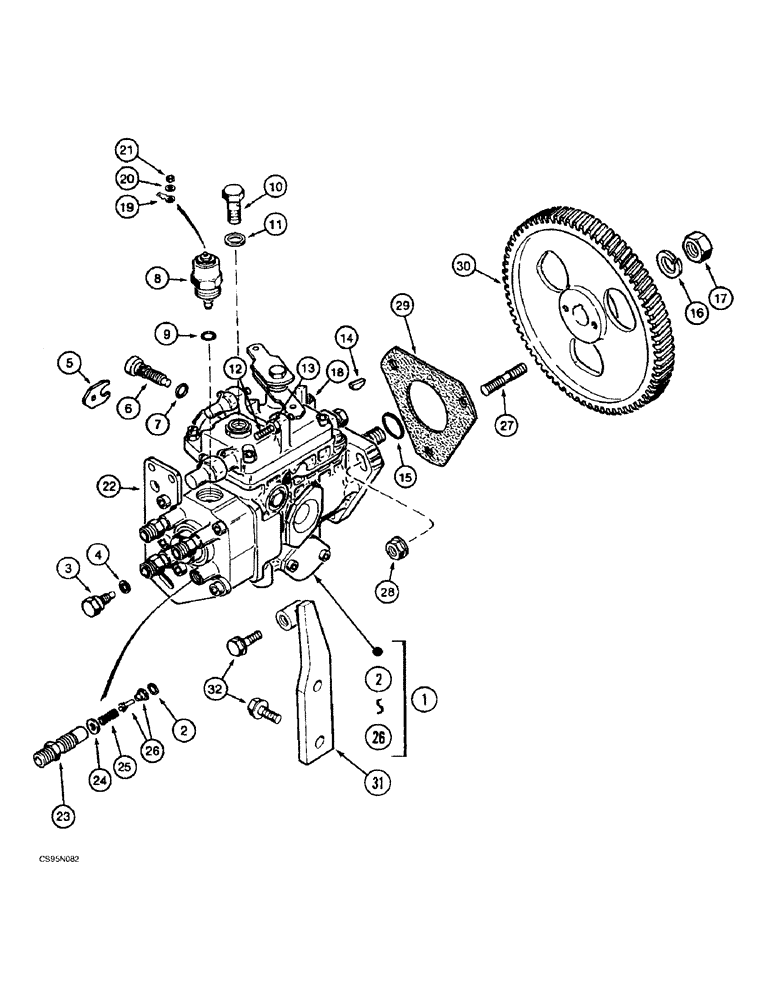 Схема запчастей Case 688BCK - (3-26) - FUEL INJECTION PUMP, 688B CK (120301-) (02) - FUEL SYSTEM