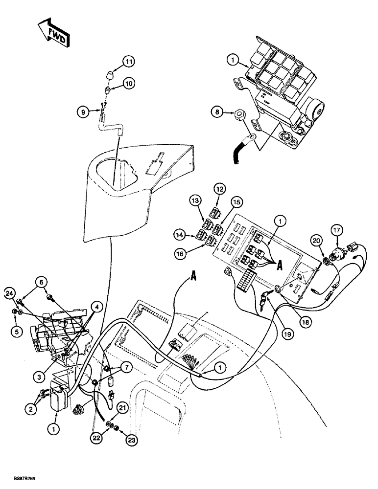 Схема запчастей Case 580SL - (4-20) - SIDE CONSOLE INSTRUMENT HARNESS AND CONNECTIONS (04) - ELECTRICAL SYSTEMS