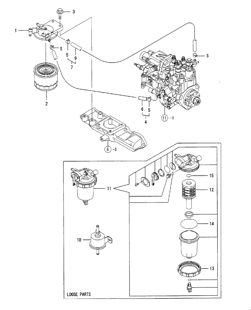 Схема запчастей Case CX31B - (ENGINE-13[1]) - FUEL LINE (10) - ENGINE