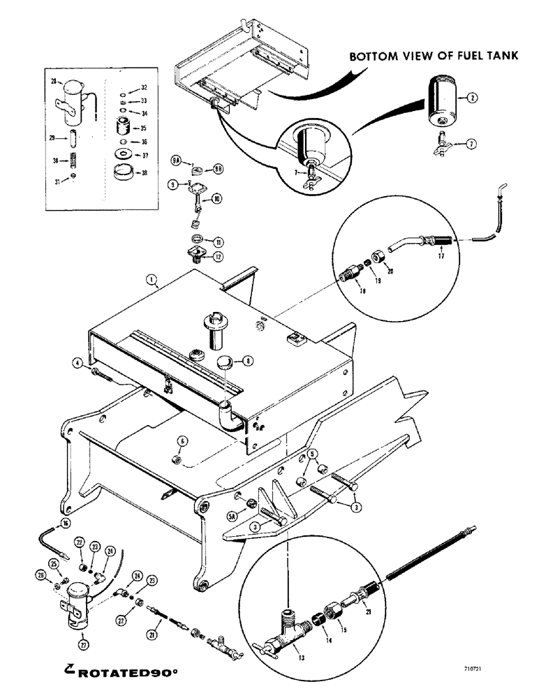 Схема запчастей Case 680CK - (034) - FUEL TANK (10) - ENGINE