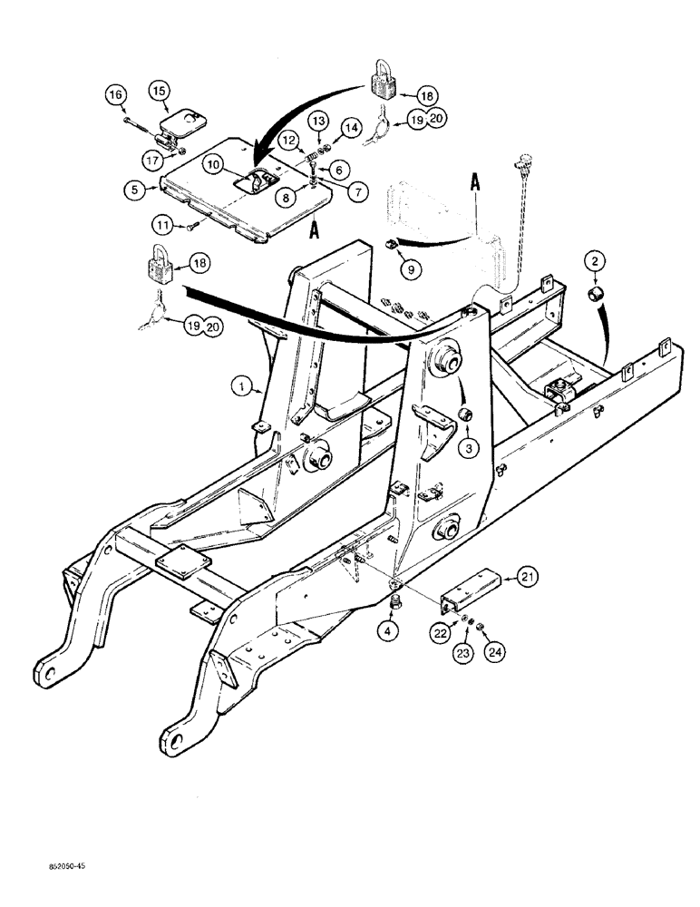 Схема запчастей Case 480F - (9-084) - CHASSIS (09) - CHASSIS/ATTACHMENTS