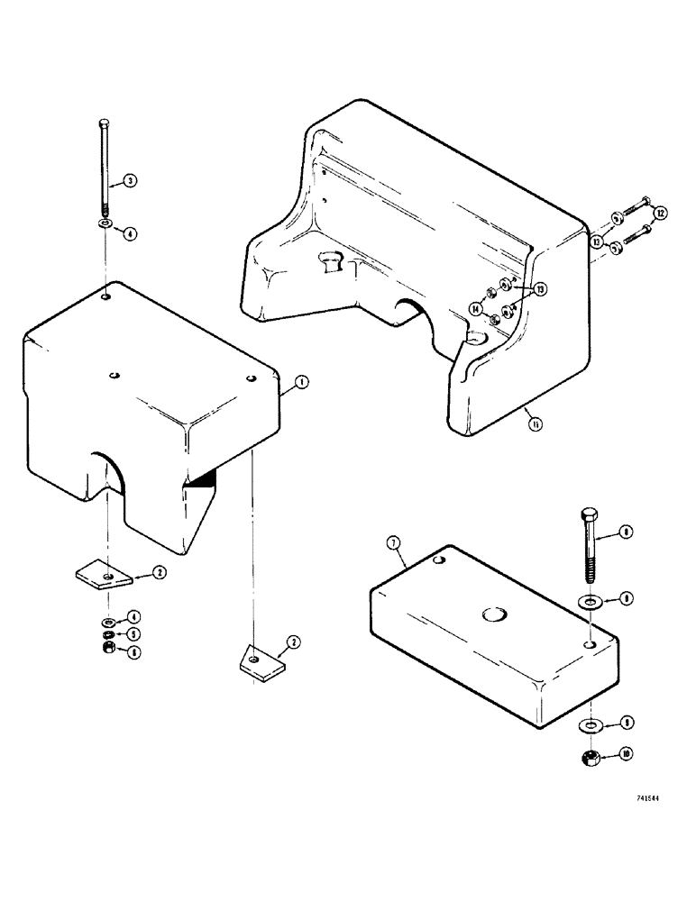 Схема запчастей Case 780 - (474) - FRONT COUNTERWEIGHTS (09) - CHASSIS/ATTACHMENTS