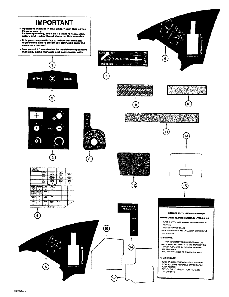 Схема запчастей Case 570LXT - (9-170) - DECALS (09) - CHASSIS/ATTACHMENTS