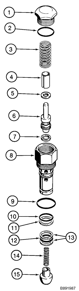 Схема запчастей Case 750K - (08-23) - VALVE ASSY, RELIEF (08) - HYDRAULICS