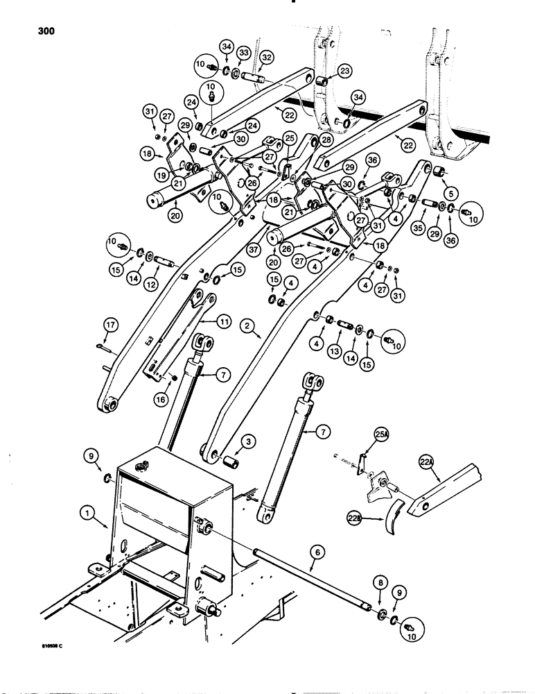 Схема запчастей Case 780B - (300) - LOADER LIFT FRAME AND MOUNTING PARTS (09) - CHASSIS/ATTACHMENTS