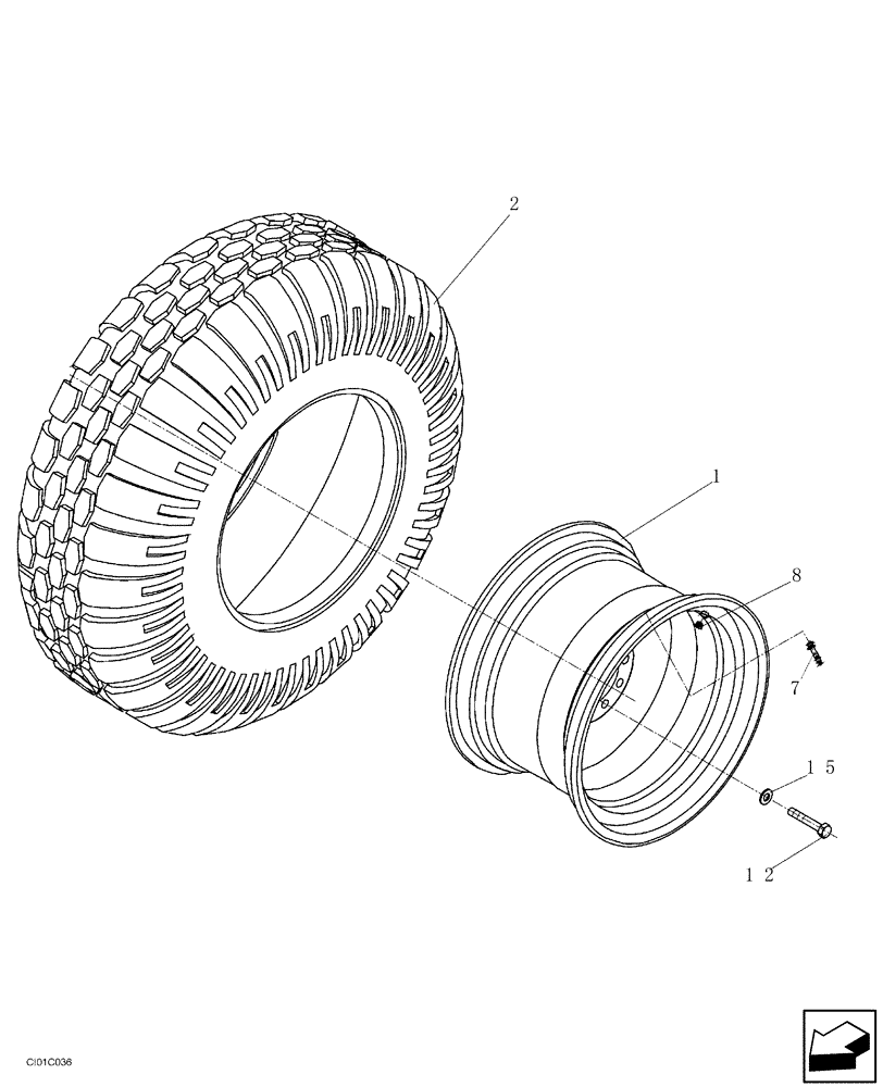 Схема запчастей Case SV212 - (07-004-00[01]) - REAR WHEELS (06) - POWER TRAIN