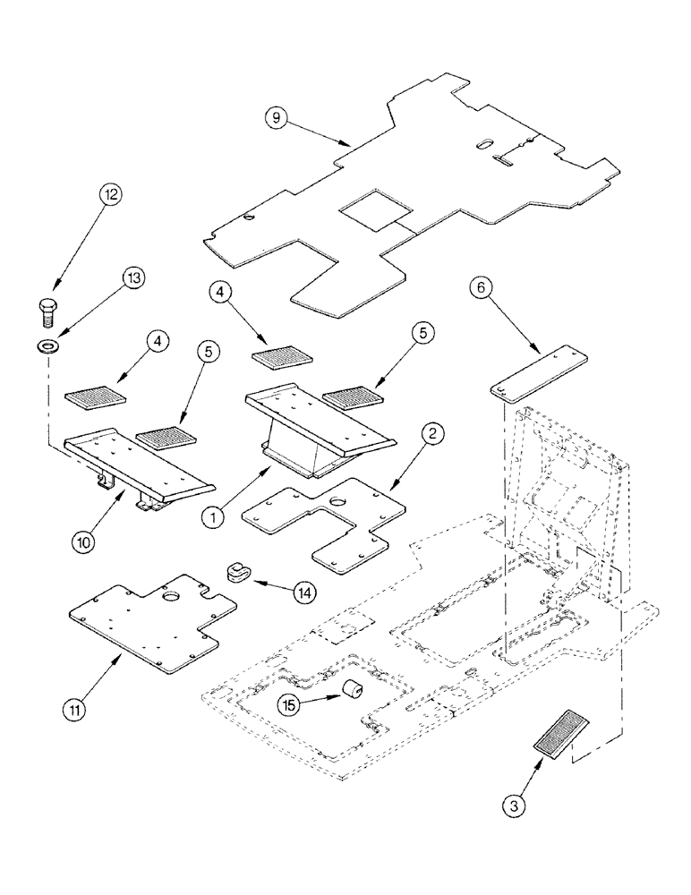 Схема запчастей Case 580SK - (9-112) - CAB, INTERIOR MATS (09) - CHASSIS/ATTACHMENTS